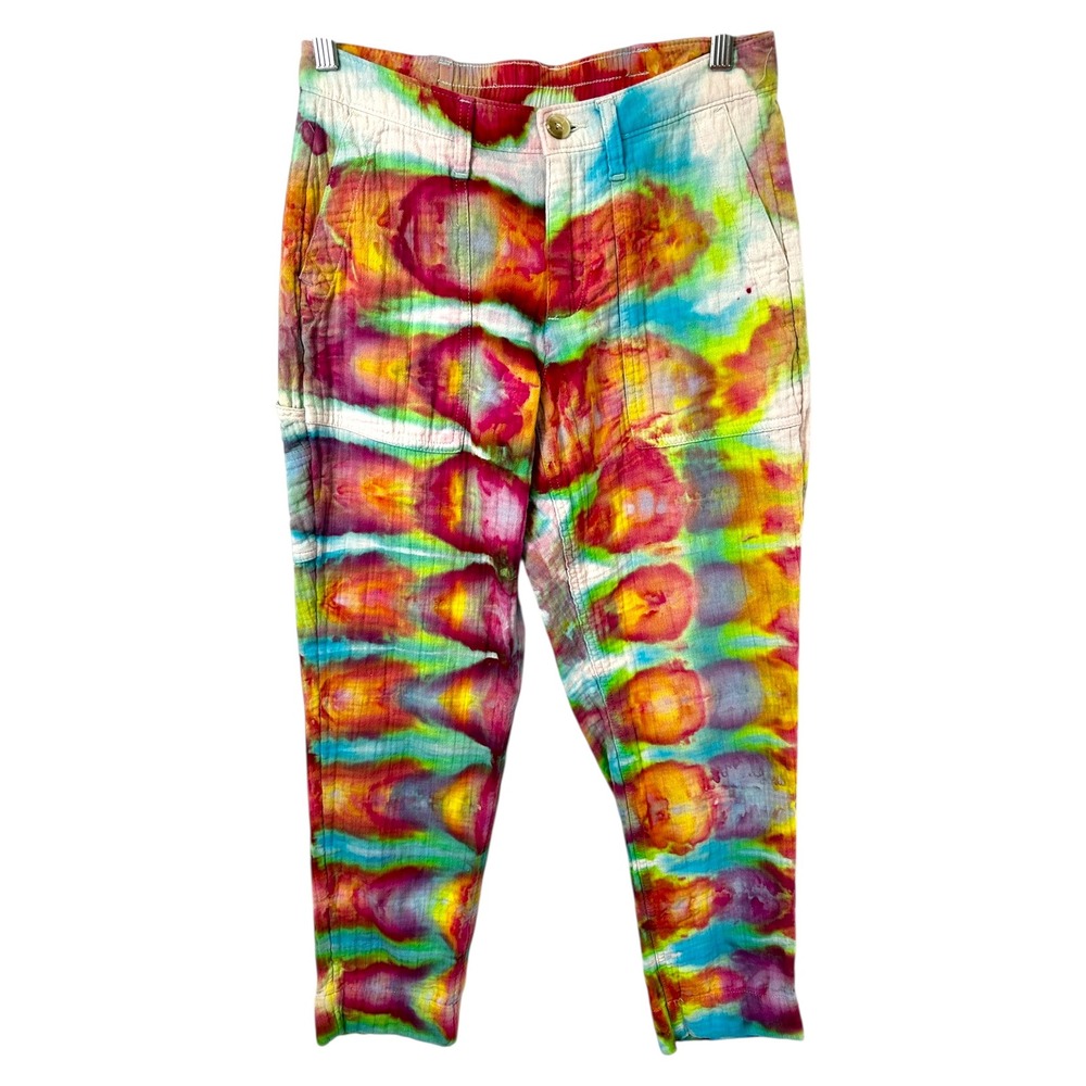 Old Navy Size 2 Pants Handmade Tie Dye Mid Rise‎ Lounge Gauzy Womens Boho 1434